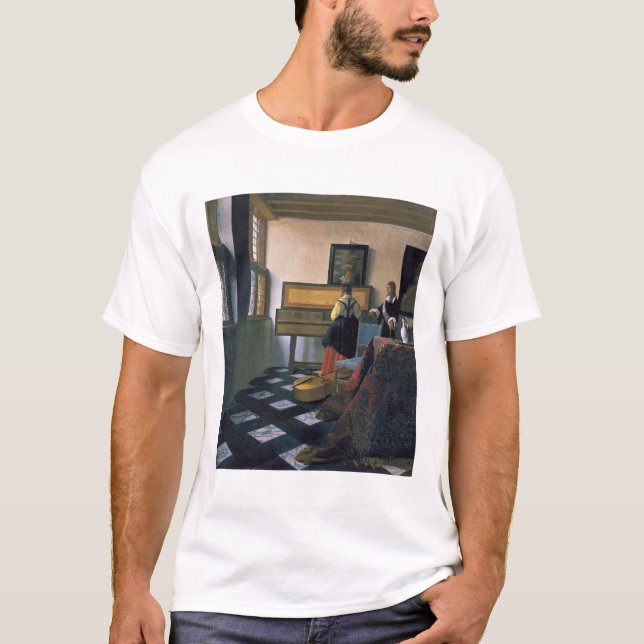 Johannes Vermeer, van Delft, Music Lesson T Shirt (Framsida)