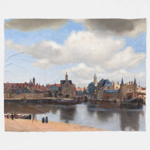 Johannes Vermeer - vy över Delft Fleecefilt