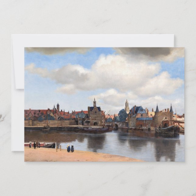 Johannes Vermeer - vy över Delft Inbjudningar (Framsida)