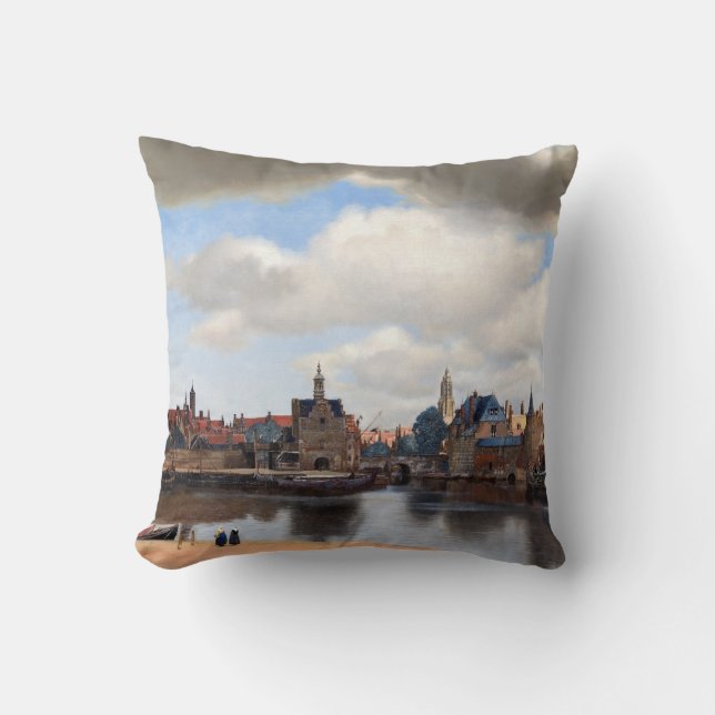 Johannes Vermeer - vy över Delft Kudde (Framsida)