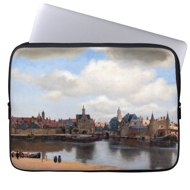 Johannes Vermeer - vy över Delft Laptop Fodral (Framsidan)