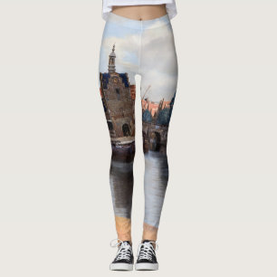 Johannes Vermeer - vy över Delft Leggings