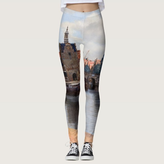 Johannes Vermeer - vy över Delft Leggings (Framsida)