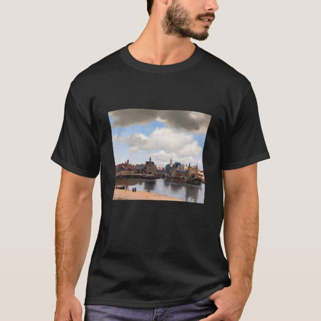 Johannes Vermeer - vy över Delft T Shirt (Framsida)