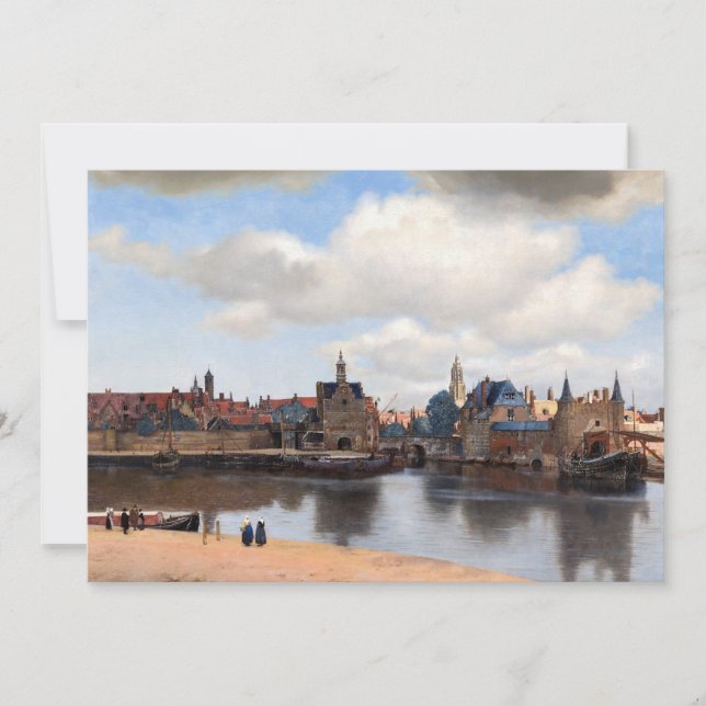 Johannes Vermeer - vy över Delft Tack Kort (Framsida)