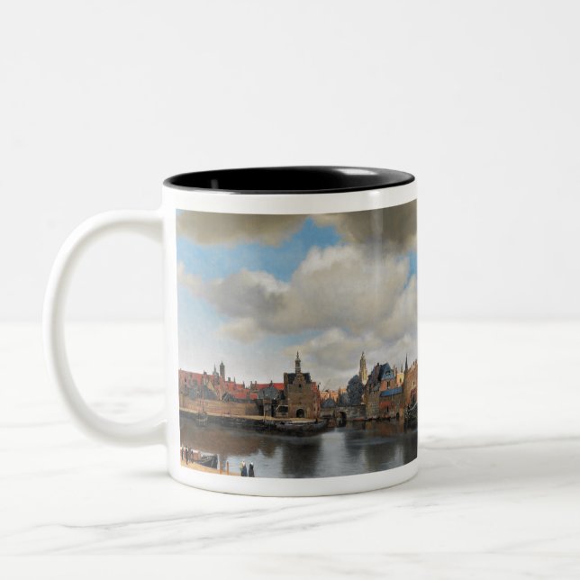 Johannes Vermeer Vy över Delft Två-Tonad Mugg (Vänster)
