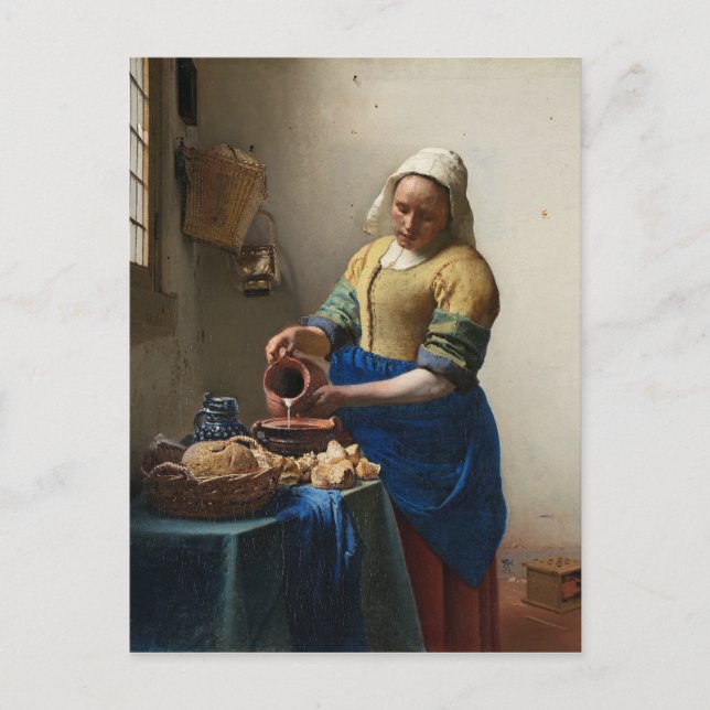 Johannes Vermeer - vykortet Milkmaid Vykort (Framsida)