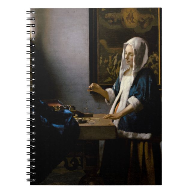 Johannes Vermeer - Woman Holding a Balance Anteckningsbok (Framsidan)
