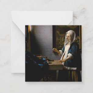 Johannes Vermeer - Woman Holding a Balance Anteckningskort