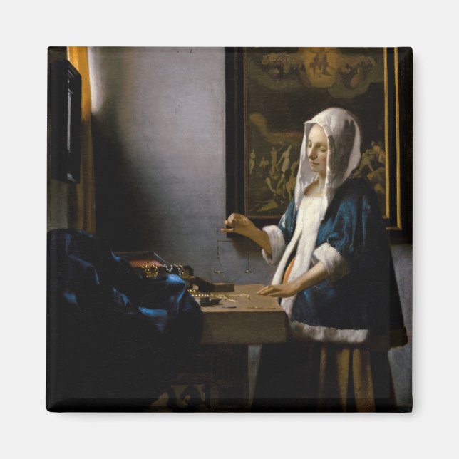 Johannes Vermeer - Woman Holding a Balance Magnet (Framsidan)