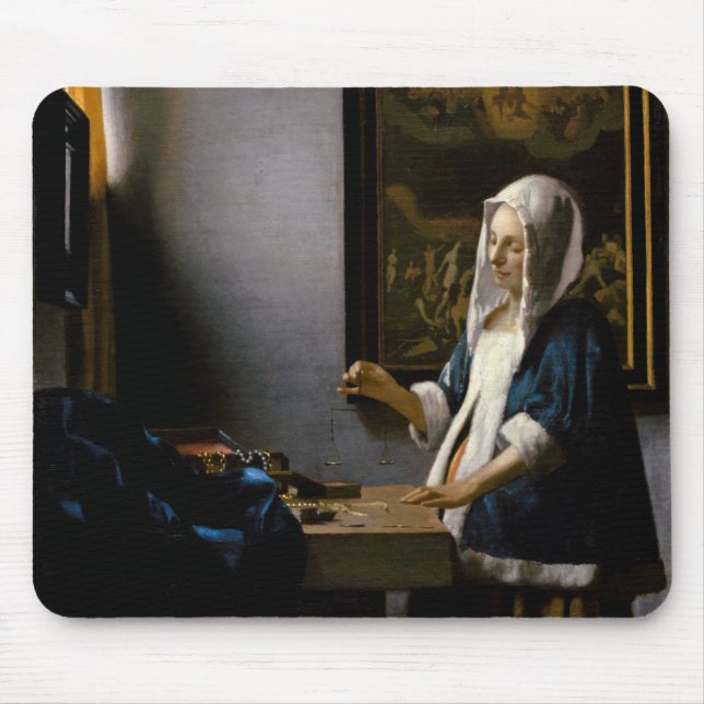 Johannes Vermeer - Woman Holding a Balance Musmatta (Framsidan)