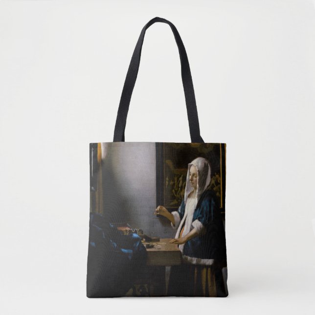 Johannes Vermeer - Woman Holding a Balance Tygkasse (Framsida)