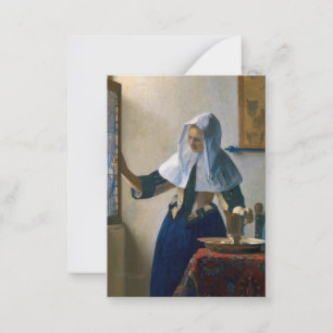 Johannes Vermeer - Woman med en Vatten Pitcher Anteckningskort