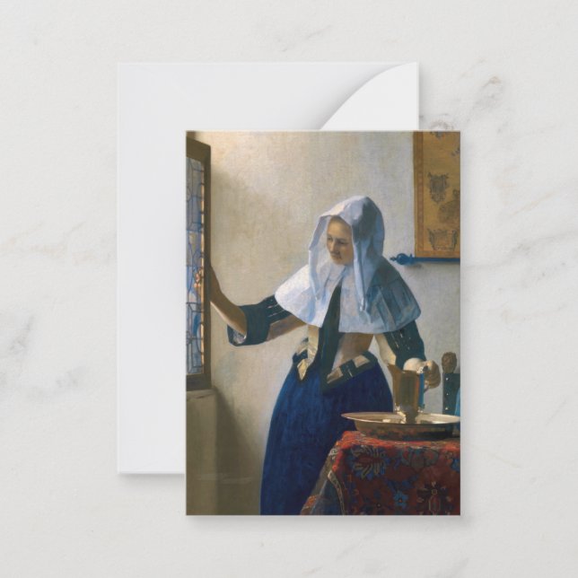 Johannes Vermeer - Woman med en Vatten Pitcher Anteckningskort (Framsida)
