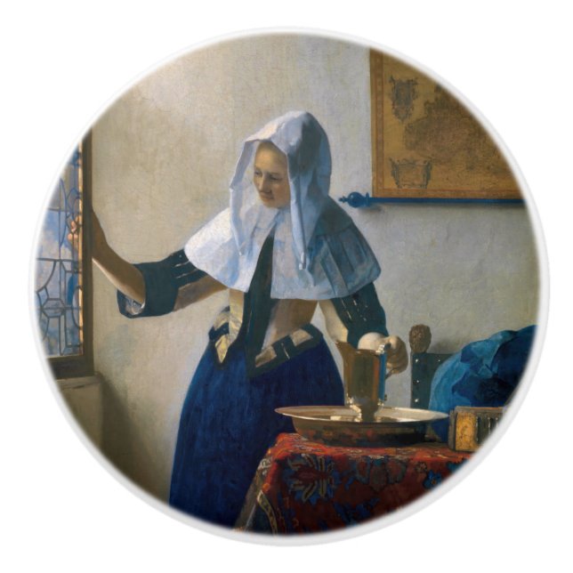 Johannes Vermeer - Woman med en Vatten Pitcher Knopp (Framsidan)