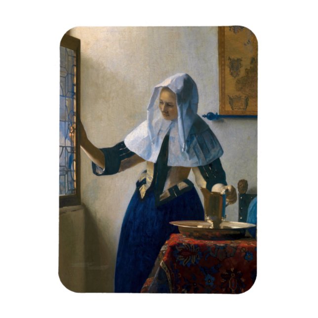 Johannes Vermeer - Woman med en Vatten Pitcher Magnet (Vertikal)
