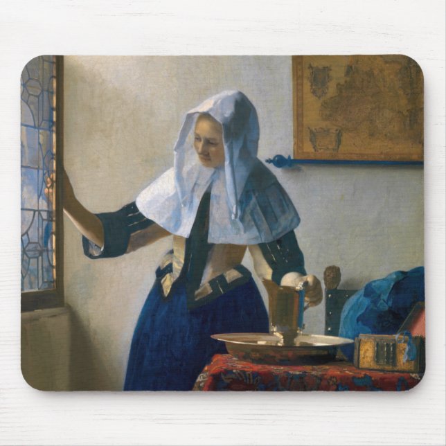 Johannes Vermeer - Woman med en Vatten Pitcher Musmatta (Framsidan)