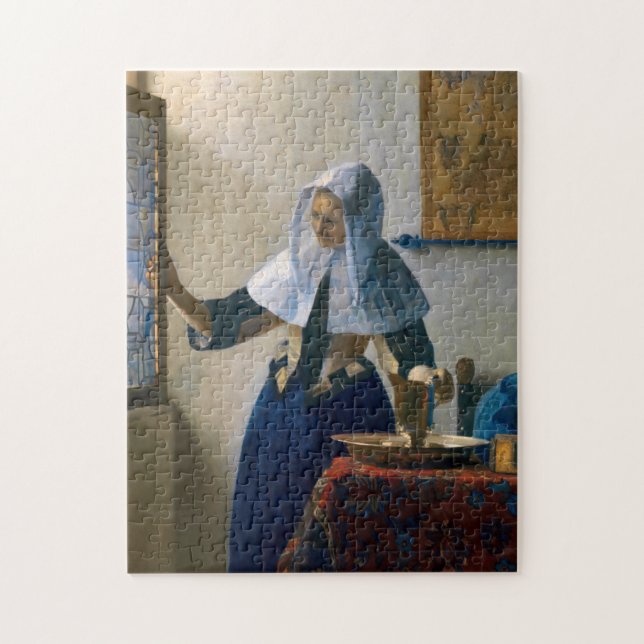 Johannes Vermeer - Woman med en Vatten Pitcher Pussel (Vertikal)