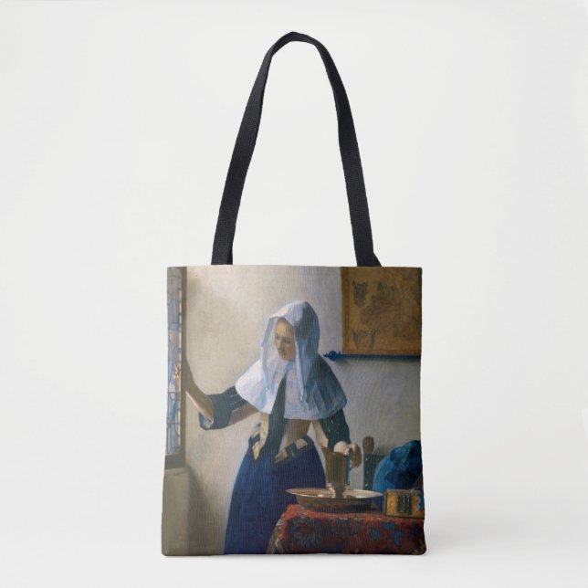 Johannes Vermeer - Woman med en Vatten Pitcher Tygkasse (Framsida)