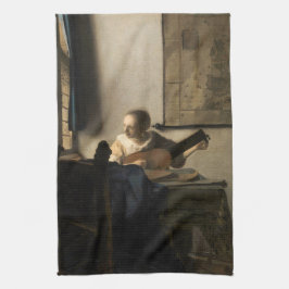 Johannes Vermeer - Young Woman med Lute Kökshandduk
