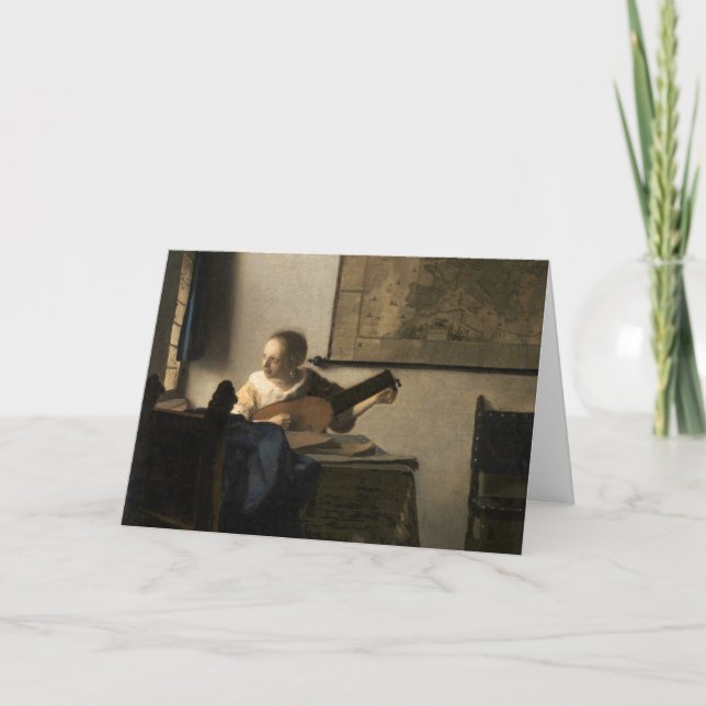 Johannes Vermeer - Young Woman med Lute Kort (Framsida)