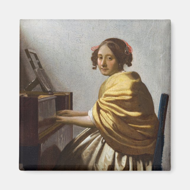 Johannes Vermeer - Young Woman Seated at Virginal Magnet (Framsidan)