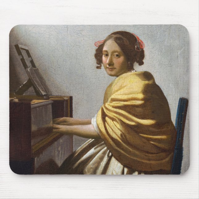 Johannes Vermeer - Young Woman Seated at Virginal Musmatta (Framsidan)