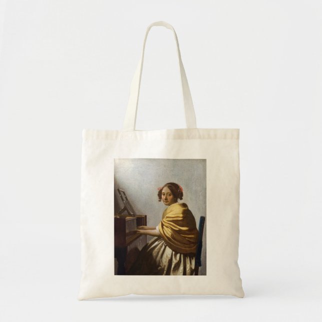 Johannes Vermeer - Young Woman Seated at Virginal Tygkasse (Framsidan)