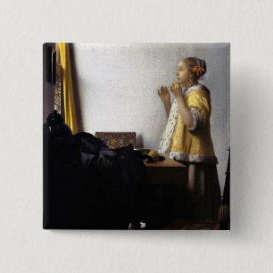 Johannes Vermeer - Young Woman with Pearl Necklace Knapp