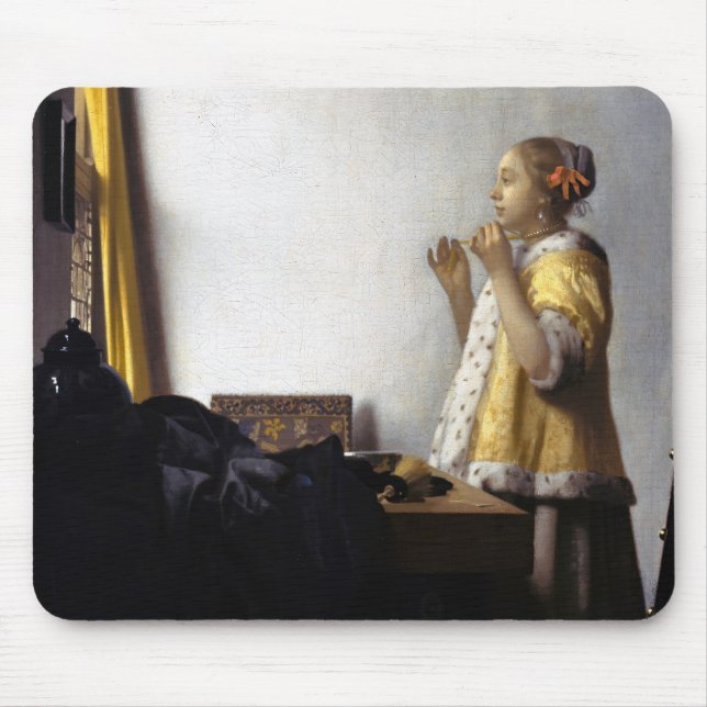 Johannes Vermeer - Young Woman with Pearl Necklace Musmatta (Framsidan)
