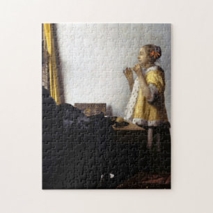 Johannes Vermeer - Young Woman with Pearl Necklace Pussel