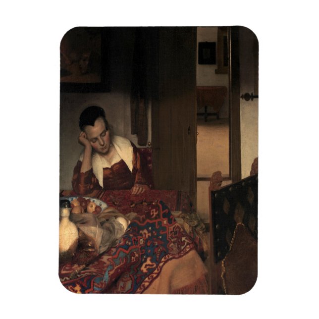 Johannes Vermeer, Young Women Sleeping Magnet (Vertikal)