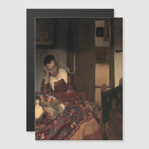 Johannes Vermeer, Young Women Sleeping Magnetisk Inbjudningskort