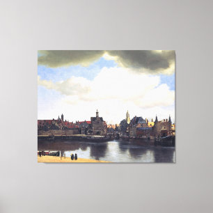 Johannes Vermeers beskådar av Delft (circa 1660) Canvastryck