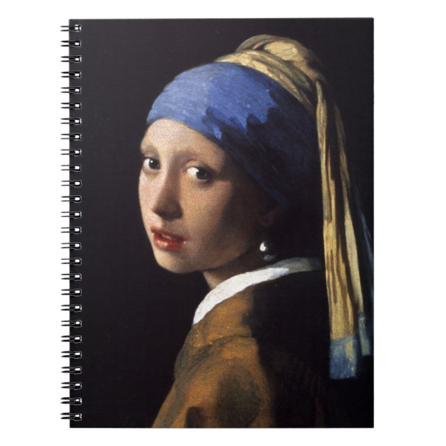Johannes Vermeers flicka med Pearl Earring Anteckningsbok Med Spiral (Framsidan)