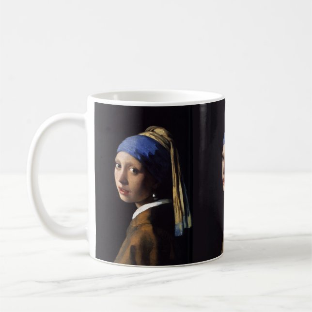 Johannes Vermeers flicka med Pearl Earring Kaffemugg (Vänster)