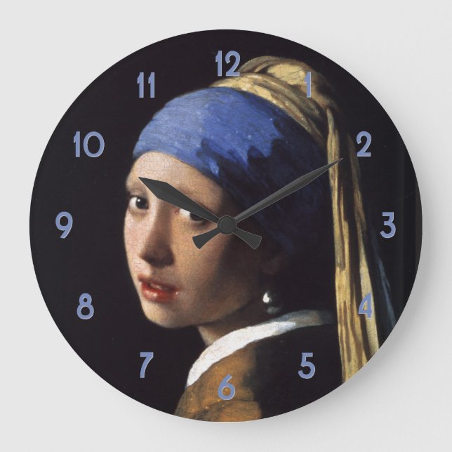 Johannes Vermeers flicka med Pearl Earring Stor Klocka (Framsida)