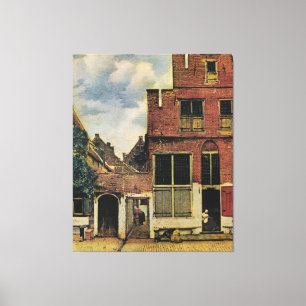 Johannes Vermeers gata i Delft (cirka 1660) Canvastryck