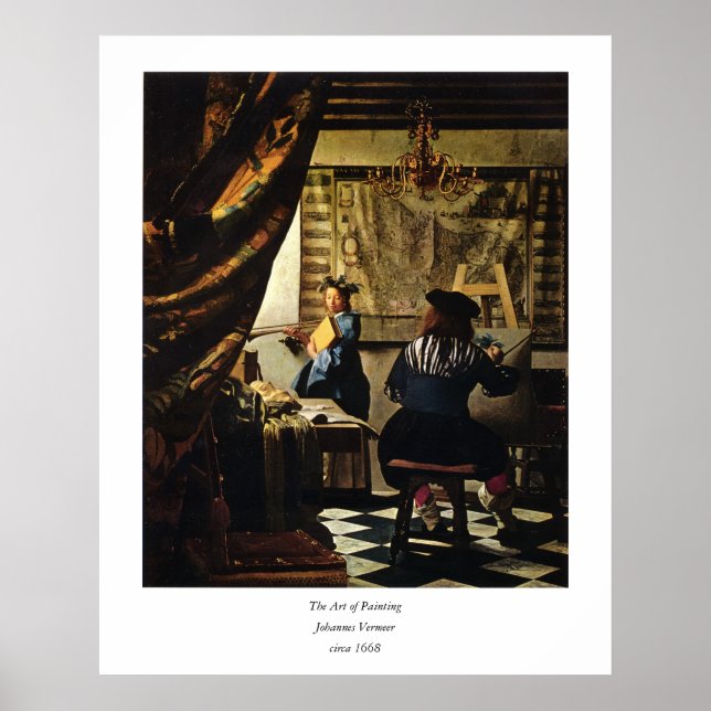 Johannes Vermeers The Art of Painting Circa 1668 Poster (Framsidan)