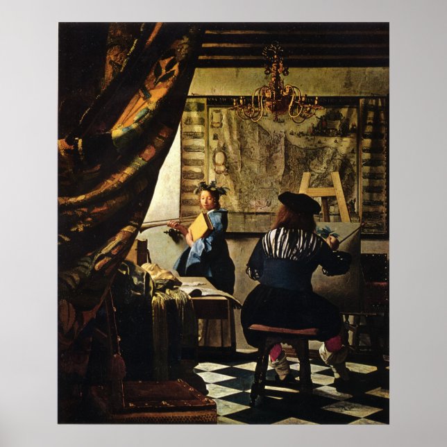 Johannes Vermeers The Art of Painting Circa 1668 Poster (Framsidan)