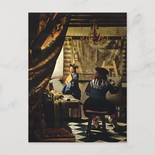 Johannes Vermeers The Art of Painting Circa 1668 Vykort (Framsida)