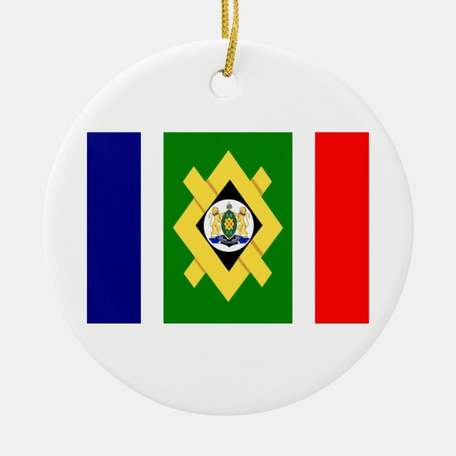 Johannesburg Flagga Julgransprydnad Keramik (Framsidan)