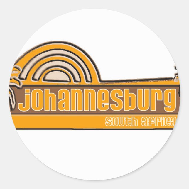 Johannesburg, södra Afrikan Runt Klistermärke (Framsida)