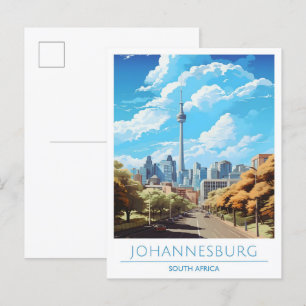 Johannesburg södra Afrikan Vintage resor Vykort