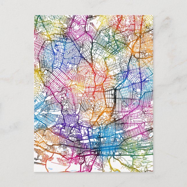 Johannesburg South Afrika City Karta Vykort (Framsida)