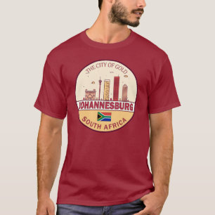 Johannesburg South Afrika City Skyline Emblem T Shirt