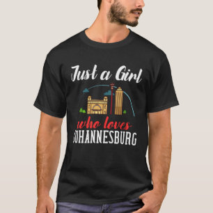 Johannesburg South Afrika City Skyline Karta Trave T Shirt