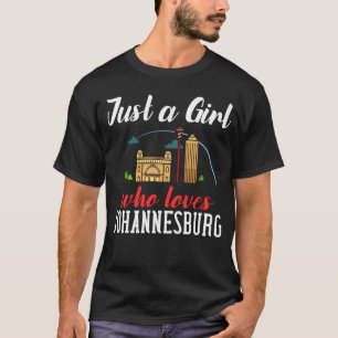 Johannesburg South Afrika City Skyline Karta Trave T Shirt