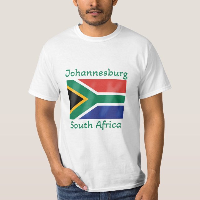 Johannesburg South Afrika Flagga T-Shirt (Framsida)