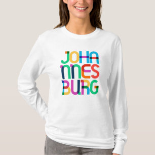 Johannesburg South Afrika Pop Art Brev T Shirt